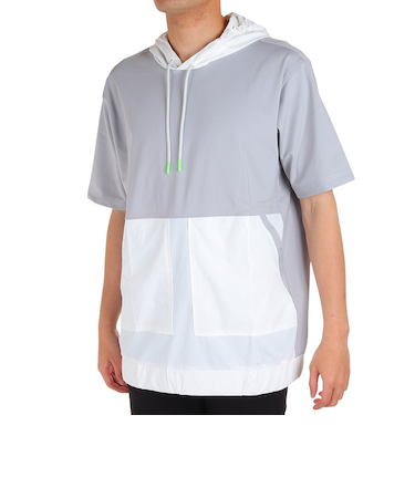 ウィッテム（HUITIEME）パーカーメンズ ハイブリット 半袖フーディ 191-26440-013