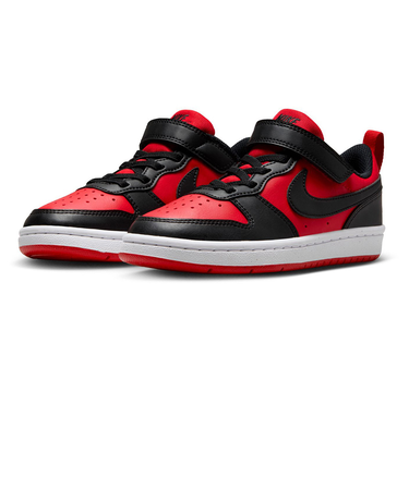 ナイキ(NIKE)ジュニア スニーカー コート ボロー ロー リクラフト PS レッド ブラック DV5457-600 カジュアル スポーツ シューズ ベルク…