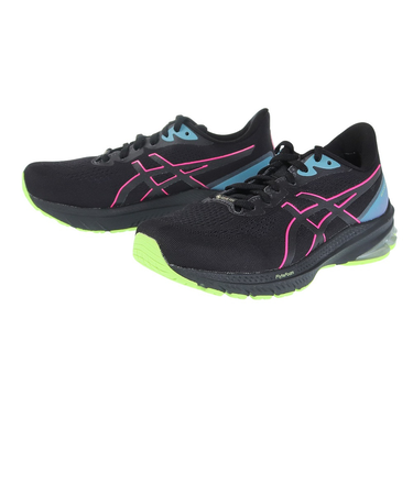アシックス（ASICS）ランニングシューズ GT-1000 12 GTX ブラック ピンク 1012B508.001 スニーカー トレーニング ジム 軽量 防…