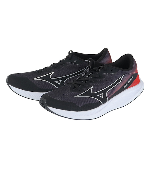 ミズノ（MIZUNO）ランニングシューズ デュエルフラッシュ ブラック シルバー U1GD238001 スニーカー 軽量 レーシング トラックレース