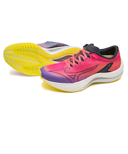 ミズノ（MIZUNO）ランニングシューズ ウエーブリベリオンフラッシュ ピンク パープル J1GD233571 スニーカー トレーニング 部活 軽量 通気性