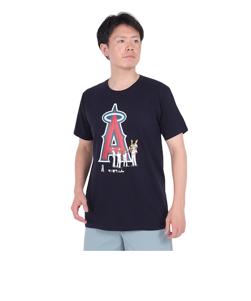エムエルビー（MLB）野球ウェア ロサンゼルスエンゼルス カブト半袖Tシャツ ML01-23SS-0041-NVY