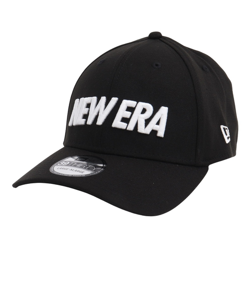 ニューエラ（NEW ERA）39THIRTY ワードマークロゴ ブラック×ホワイト 13552124 帽子 大きいサイズ