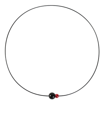 ファイテン(PHITEN)RAKUWA ネックレス EXTREME ミラーボールツイン ブラック/レッド 40cm 0223TG905151