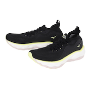 ミズノ(MIZUNO)ランニングシューズ ウエーブ ネオ ウルトラ ブラック イエロー J1GC223453 スニーカー ジョギング トレーニング 軽量 反発性