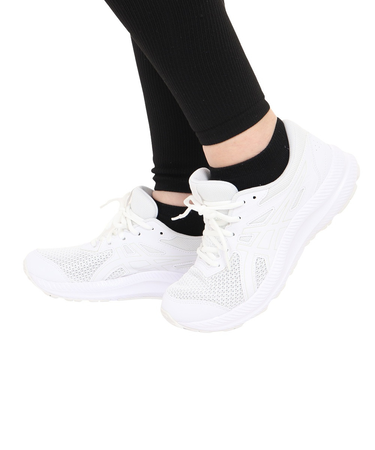 アシックス（ASICS）ランニングシューズ コンテンド 8 GS ホワイト 1014A259.100 スニーカー ジョギング ウォーキング トレーニング