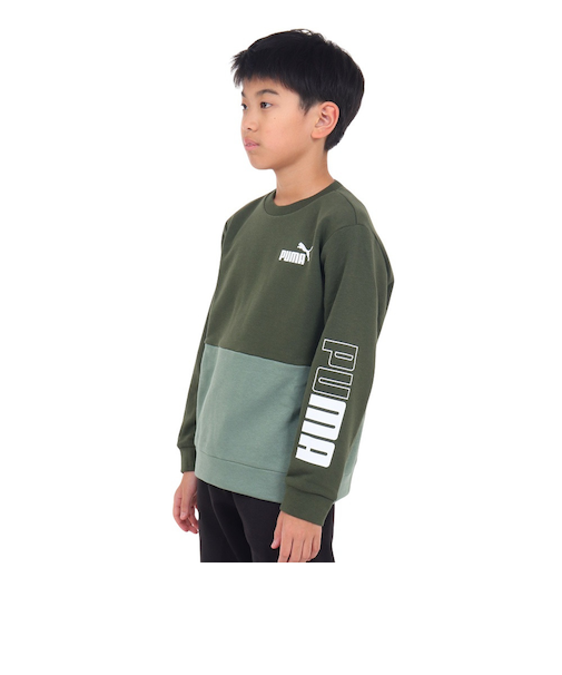 プーマ(PUMA)トレーナー キッズ PUMA POWER クルースウェット TR 677721 31 GRN