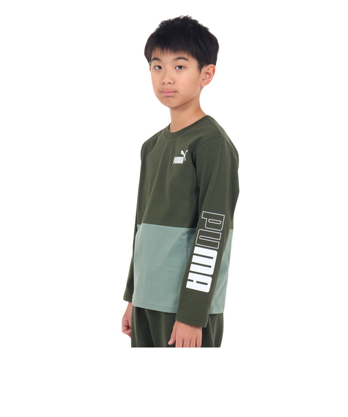 プーマ（PUMA）長袖Tシャツ キッズ PUMA POWER 677720 31 GRN