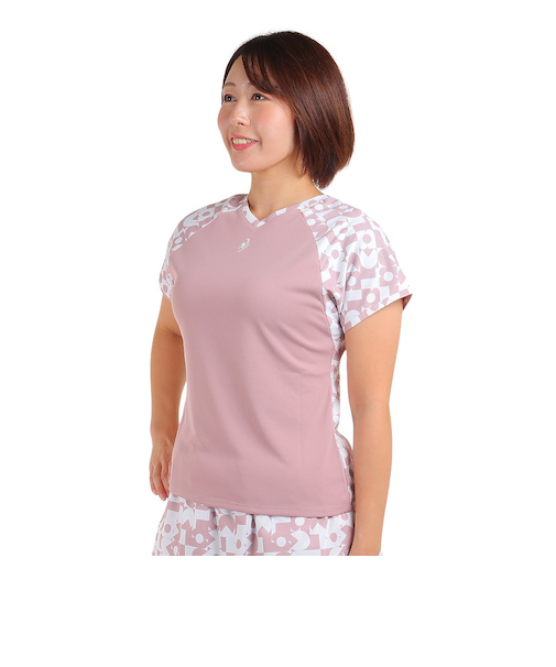 ルコックスポルティフ（lecoqsportif）テニスウェア 2WAYグラフィックゲームシャツ QTWWJA03 PK UVカット