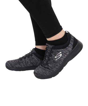 スケッチャーズ（SKECHERS）カジュアルシューズ ダイナマイト 2.0インアフラッシュ ワイド ブラック 12965W-BKCC スニーカー クッション性