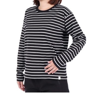 エルケクス（ELKEX）長袖クルーネック ストライプTシャツ EKL3FA0012 BLK