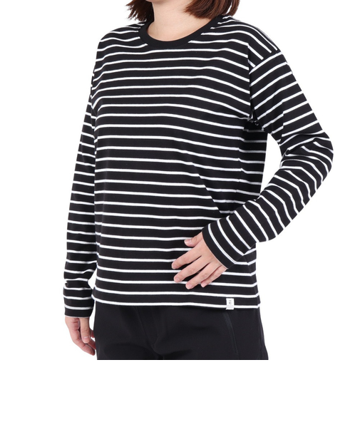 エルケクス（ELKEX）長袖クルーネック ストライプTシャツ EKL3FA0012 BLK