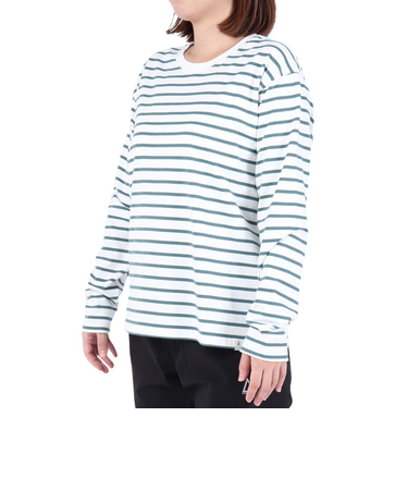 エルケクス（ELKEX）長袖クルーネック ストライプTシャツ EKL3FA0012 GRN