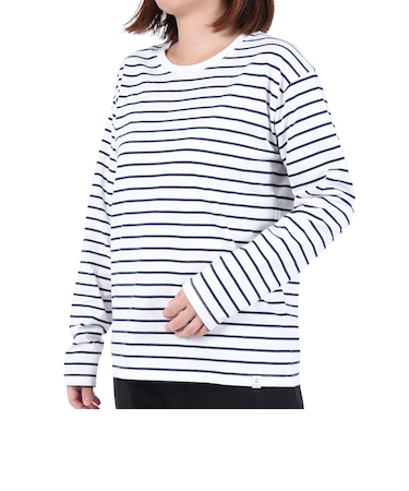 エルケクス（ELKEX）長袖クルーネック ストライプTシャツ EKL3FA0012 NVY