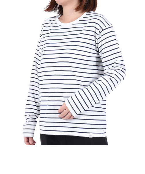 エルケクス（ELKEX）長袖クルーネック ストライプTシャツ EKL3FA0012 NVY