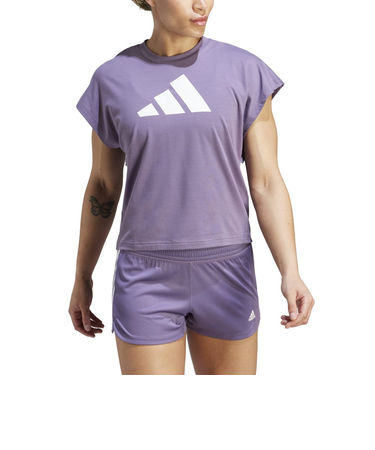 アディダス（adidas）tシャツ 半袖 紫 トレイン アイコンズ トレーニング レギュラーフィット 半袖ロゴTシャツ DJD38-IM4747