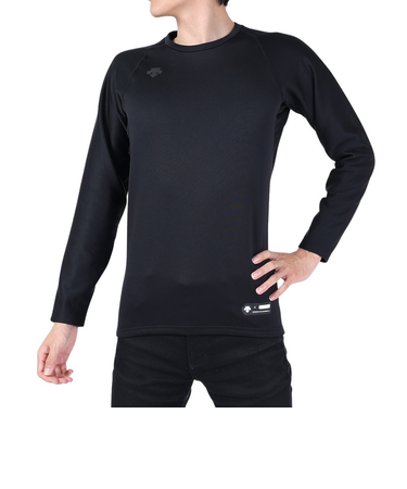 デサント（DESCENTE）野球 丸首 長袖アンダーシャツ 裏起毛 STD-657 BLK