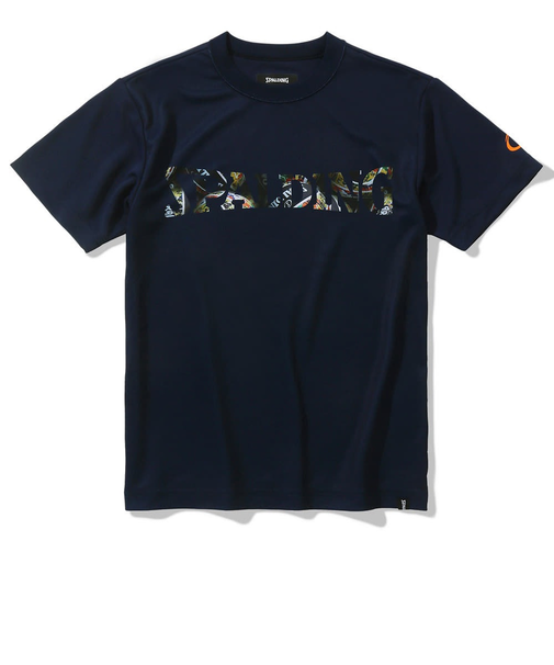 スポルディング(SPALDING)ジュニア バスケットボールウェア 半袖Tシャツ ボールプリント ロゴ SJT23154NV 速乾 UVカット