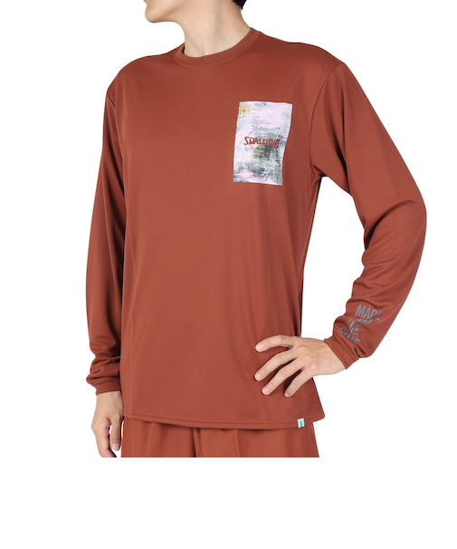 スポルディング(SPALDING)バスケットボールウェア 長袖Tシャツ ウォールペイント SMT23115FIG 速乾 UVカット