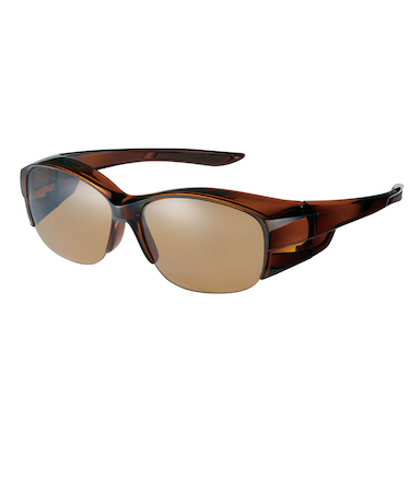 スワンズ（SWANS）Over Glass ハーフリム 偏光レンズモデル OG5-0065 BRCL サングラス UV