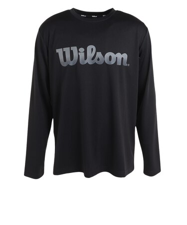 ウイルソン（Wilson）テニスウェア クルーネック長袖Tシャツ 443212-BK 速乾