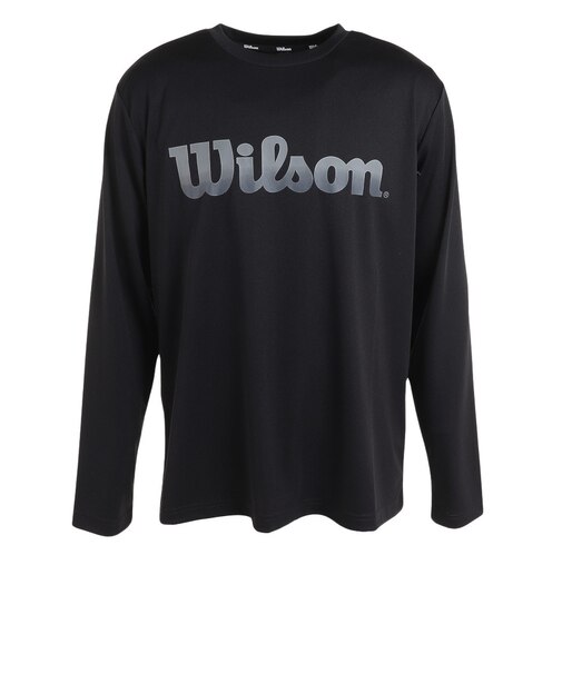 ウイルソン（Wilson）テニスウェア クルーネック長袖Tシャツ 443212-BK 速乾