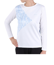 ウイルソン（Wilson）テニスウェア レディース クルーネック長袖Tシャツ 443255-WT 速乾 UVカット