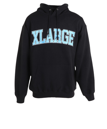 エクストララージ（XLARGE）COLLEGE ロゴ フーデッド スウェットパーカー 101233012018-BLACK