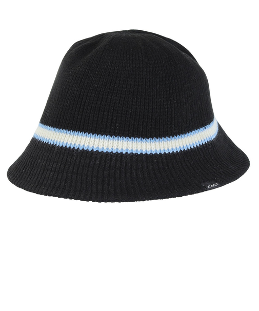エクストララージ(XLARGE)ニットハット CONTRAST STRIPE CRUSHER HAT 101233051010-BLACK