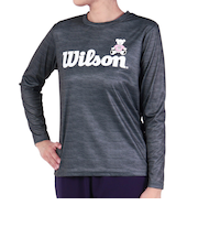 ウイルソン（Wilson）テニスウェア ビッグロゴ ドライ 長袖Tシャツ 443261-MBK 速乾 UVカット