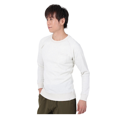 エルケクス（ELKEX）長袖Tシャツ WAFFLE CREW EKM3FA0002 OWHT