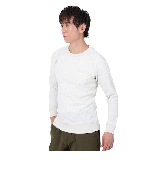 エルケクス（ELKEX）長袖Tシャツ WAFFLE CREW EKM3FA0002 OWHT