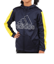 アディダス（adidas）ジャケット フリース 裏起毛 ネイビー ポリエステル ニットジャケット フーディ Q3688-HM9595