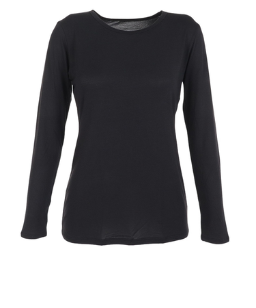 クー(Coo.)ヒートクロス 薄手 長袖クルーネックアンダーシャツ 892CO3ES0025 BLK 防寒