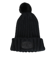 ロキシー(ROXY)ニット帽 TO THE SUN ビーニー 23FWRBE234308BLK 防寒 フリーサイズ ポンポン 黒