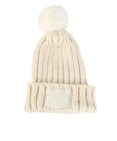 ロキシー（ROXY）ニット帽 TO THE SUN ビーニー 23FWRBE234308OWT 防寒 フリーサイズ ポンポン 白
