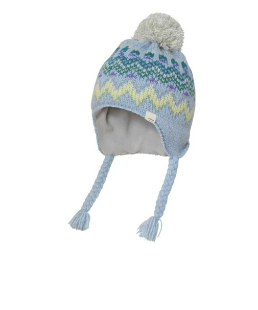 PHENIX（PHENIX）ジュニア ニット帽 Mix Border Junior Earflap Beanie ESG23HW91 ICE BLUE