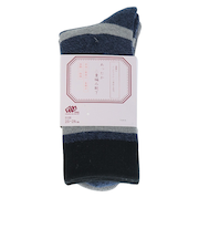 クー(Coo.)あったか二重編み クルー ソックス 2足組 894Q3OK0258 NVYGRY