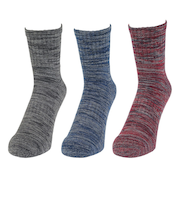 クー(Coo.)HEAT-X 3足組 アンクルソックス REDNVYBLK 894Q3OK0274 RED 防寒