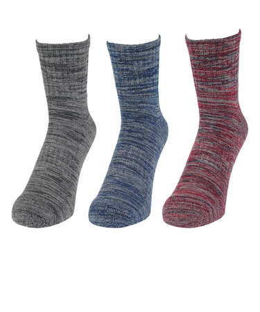 クー（Coo.）HEAT-X 3足組 アンクルソックス REDNVYBLK 894Q3OK0274 RED 防寒