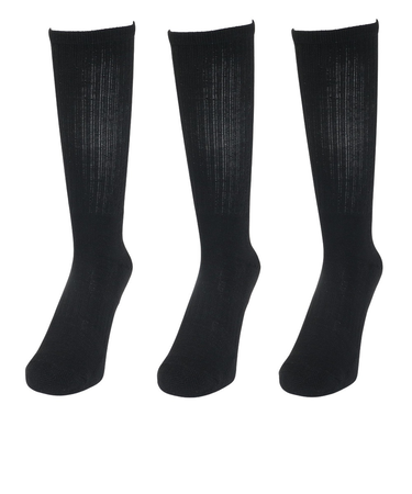 クー（Coo.）HEAT-X 3足組 クルー ソックス 894Q3OK0282 BLK 防寒