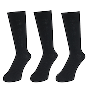 クー(Coo.)HEAT-X 3足組 クルー ソックス BLKリブ 894Q3OK0290 BLK 防寒 黒 25cm