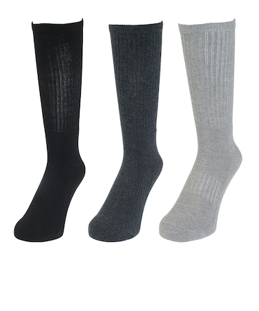 クー（Coo.）HEAT-X 3足組 クルー ソックス GRYCGYBLK 894Q3OK0292 GRY 防寒