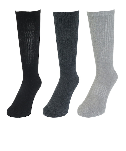 クー（Coo.）HEAT-X 3足組 クルー ソックス GRYCGYBLK 894Q3OK0292 GRY 防寒