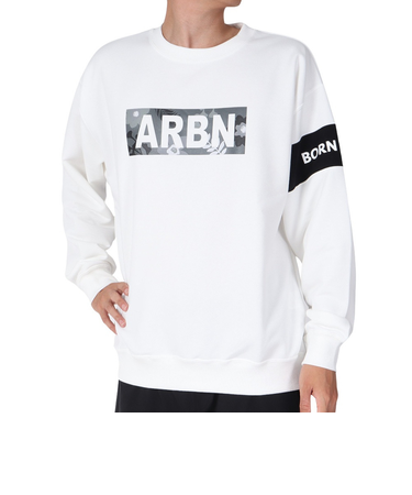 エアボーン（ARBN）スウェットシャツ 長袖 クルー AB23FWM-APP412WHT