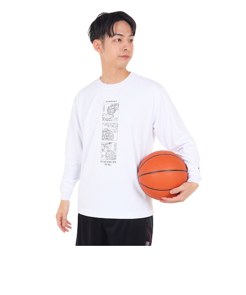 コンバース（CONVERSE）バスケットボールウェア プリント長袖シャツ CB232366L-1100