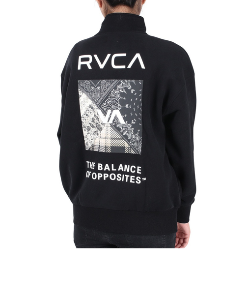 ルーカ（RVCA）BANDANA BOX LOGO HALF ZIP トレーナー BD044156 BLK