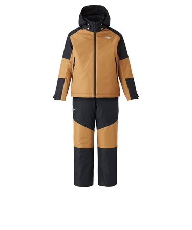 ミズノ(MIZUNO)ジュニア スキーウェア ブレスサーモ スノーソリッドスーツ 上下セット Z2MGA95575 サイズ調整