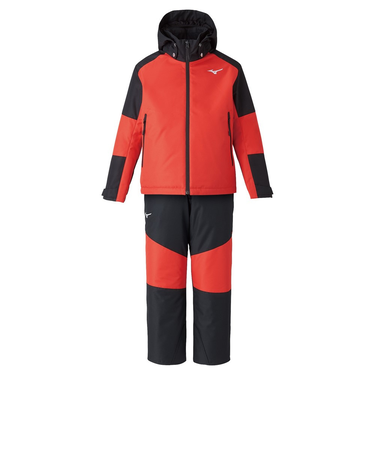 ミズノ（MIZUNO）ジュニア スキーウェア ブレスサーモ スノーソリッドスーツ 上下セット Z2MGA95576 サイズ調整