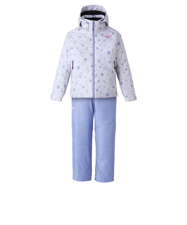 ミズノ（MIZUNO）ジュニア スキーウェア ブレスサーモ スノープリントスーツ 上下セット Z2MGA95670